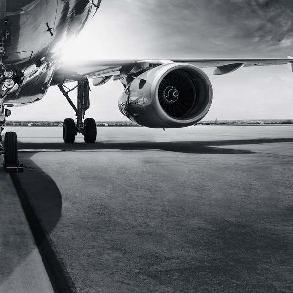 Plane standing on the runway